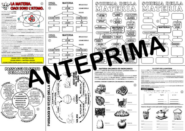 SCIENZE: LA MATERIA, PASSAGGI DI STATO, SCHEMI ED ESERCIZI - SCUOLA PRIMARIA - CLASSE TERZA