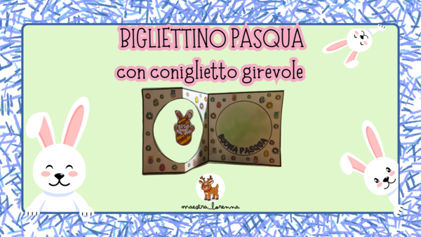 Bigliettino di Pasqua con coniglietto girevole