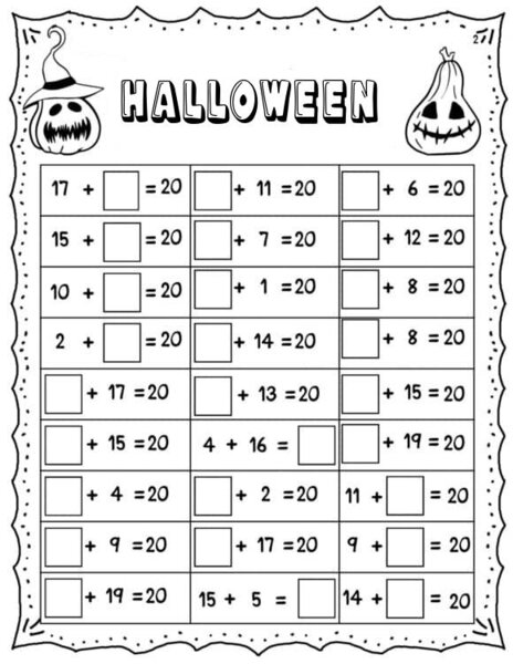 Halloween : trova il numero mancante