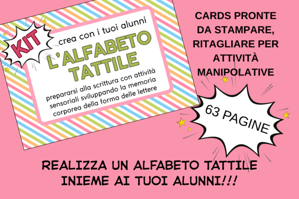 KIT CREA CON I TUOI ALUNNI L'ALFABETO TATTILE formato A5