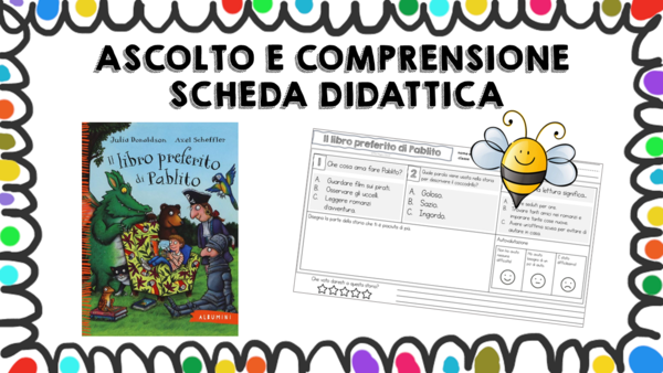 Il libro preferito di Pablito - scheda didattica comprensione