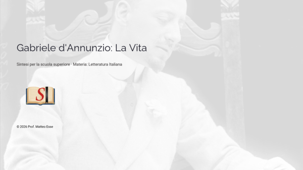 Gabriele d'Annunzio: Una Vita come Opera d'Arte – Modulo Biografico (18 Slide + Verifica)