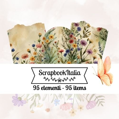 Fiori - 95 elementi decorativi per agende e quaderni