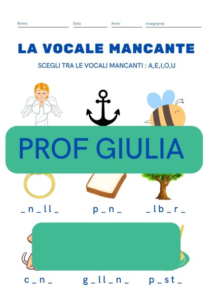 COMPLETA CON LE VOCALI MANCANTI