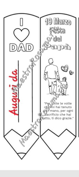 Biglietti-segnalibro festa del papà