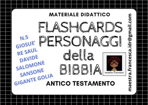 N. 5 FLASHCARDS PERSONAGGI DELLA BIBBIA