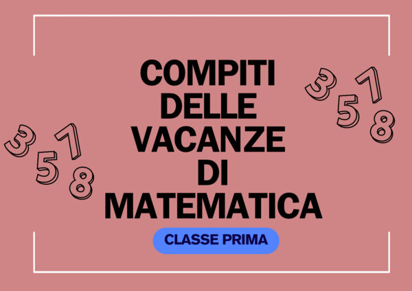 Compiti di Natale di matematica classe prima