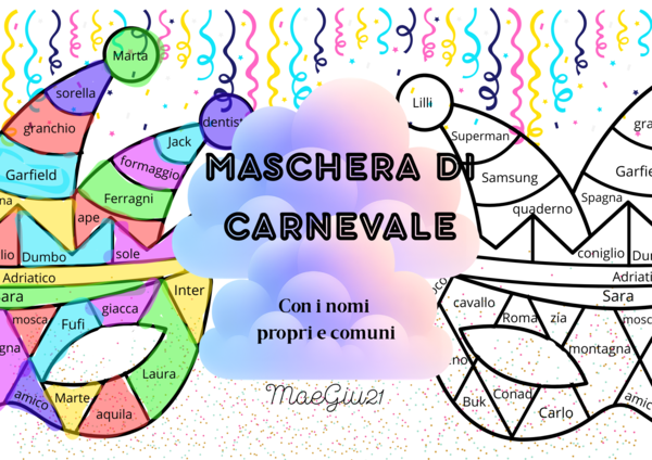 Maschera di Carnevale - nomi propri e comuni