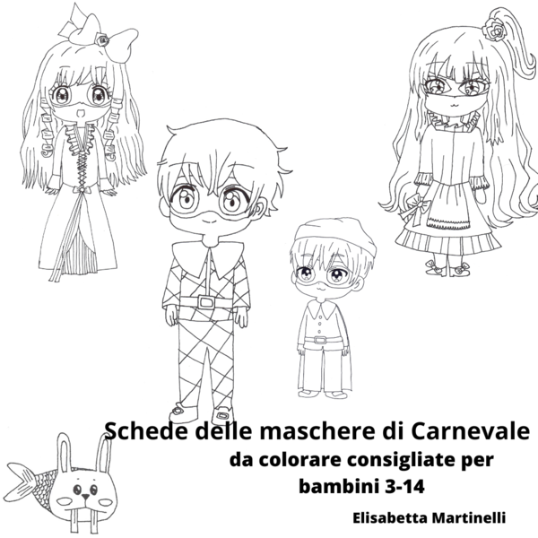 Schede delle maschere di Carnevale da colorare