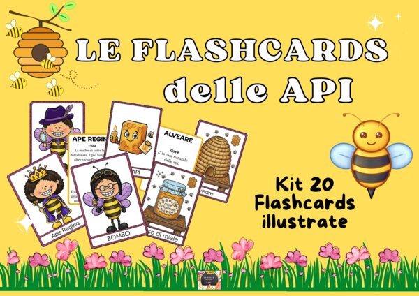 IL MONDO DELLE API: Kit Completo di 20 Flashcards Illustrate - Mestieri, Prodotti e Curiosità-