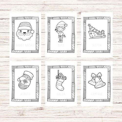 Disegni di Natale con parola da ripassare