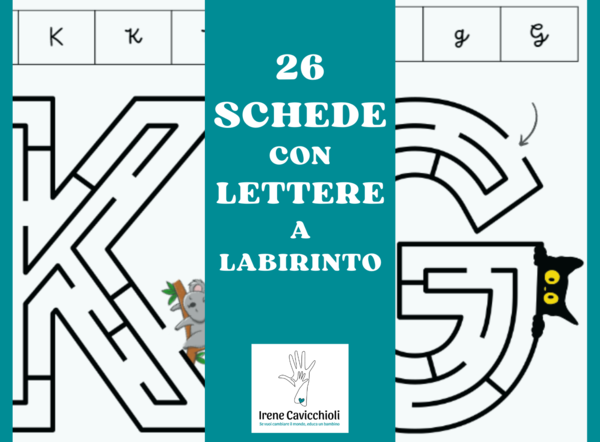 Schede lettere alfabeto labirinto