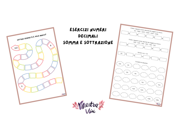 ESERCIZI CON NUMERI DECIMALI - somma e sottrazione