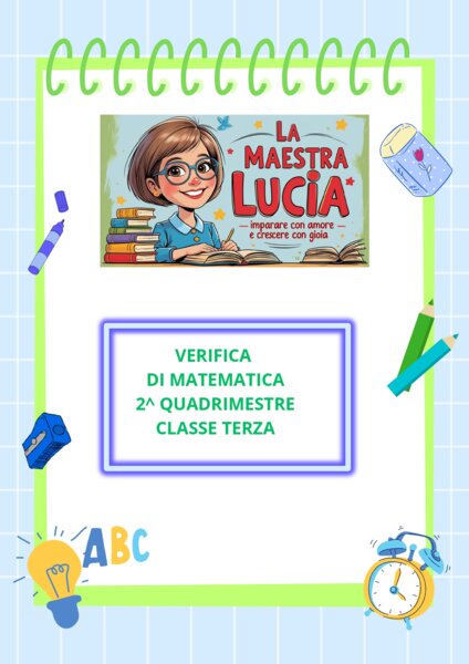 verifica di matematica secondo quadrimestre classe terza