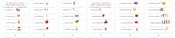 FRASI AL SINGOLARE E PLURALE
