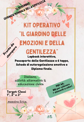 Kit Operativo Il Giardino della Gentilezza e della Pace: lapbook, passaporto e laboratori