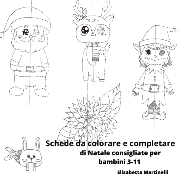 Scheda della stella di Natale da colorare e completare