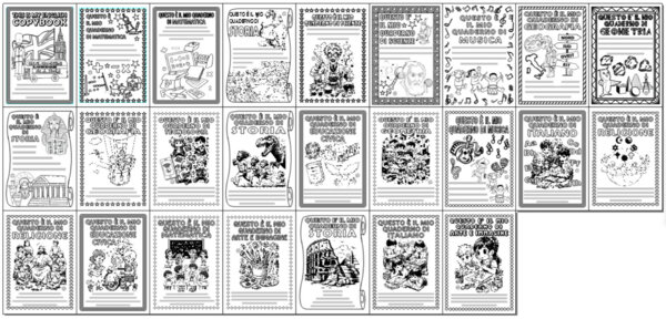 COPERTINE PER QUADERNI VARIE DISCIPLINE E CLASSI SCUOLA PRIMARIA