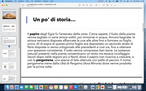 Tecnologia (Storia). La storia della carta dal papiro
