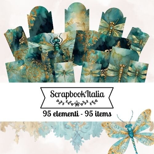 Libellule - 95 elementi decorativi da stampare