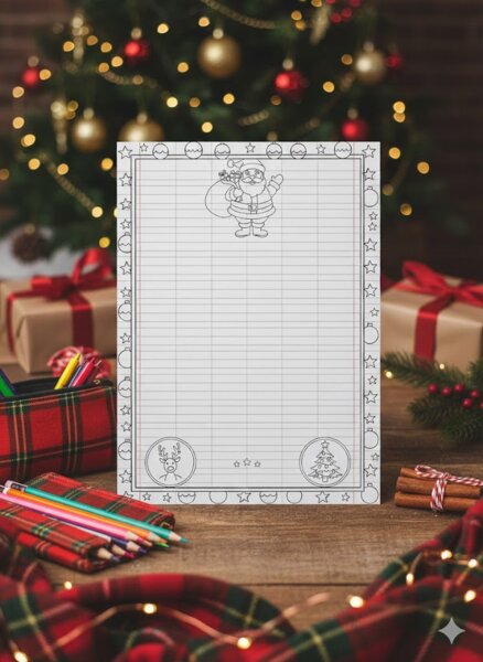 Lettera per Babbo Natale con righe di 1ª e 2ª