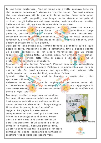 Lavoro con il testo Narrativo - ALBO IL GIARDINIERE DEI SOGNI