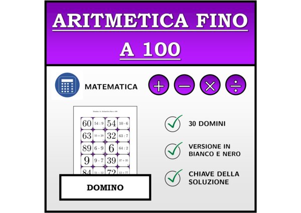 Domino | Aritmetica fino a 100 | Attività Matematica