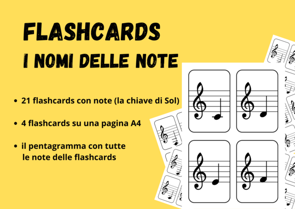 Flashcards. I nomi delle note.