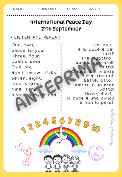 Giornata internazionale della pace - classe seconda