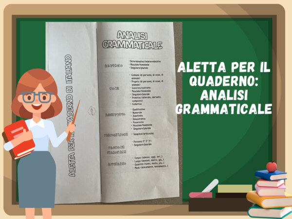 ANALISI GRAMMATICALE: aletta per il quaderno