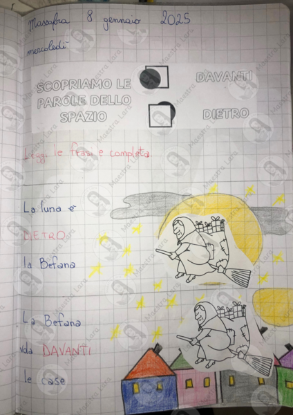 davanti - dietro con la befana e l'inverno