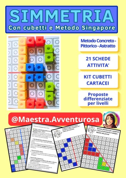 Schede didattiche SIMMETRIA FACILE con Cubetti  | Metodo Singapore (CPA)
