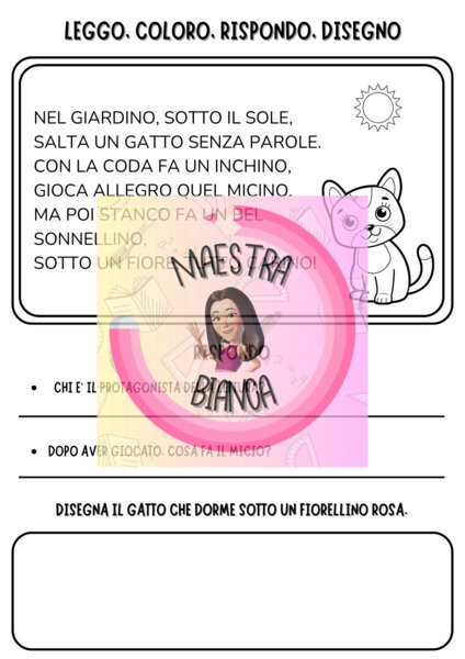 LEGGO COLORO RISPONDO E DISEGNO - BREVI LETTURE IN RIMA SCRITTE IN MAIUSCOLO
