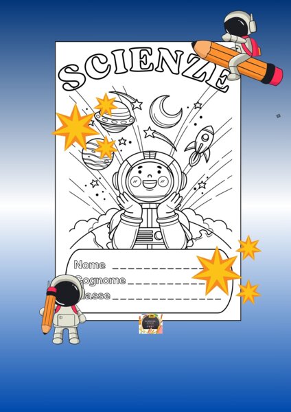 COPERTINA QUADERNO DI SCIENZE V - TEMA SPAZIO N.1 -
