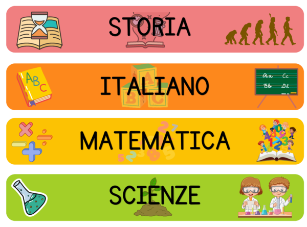 Kit Etichette Armadi – Cartellini materie per tenere tutto in ordine!
