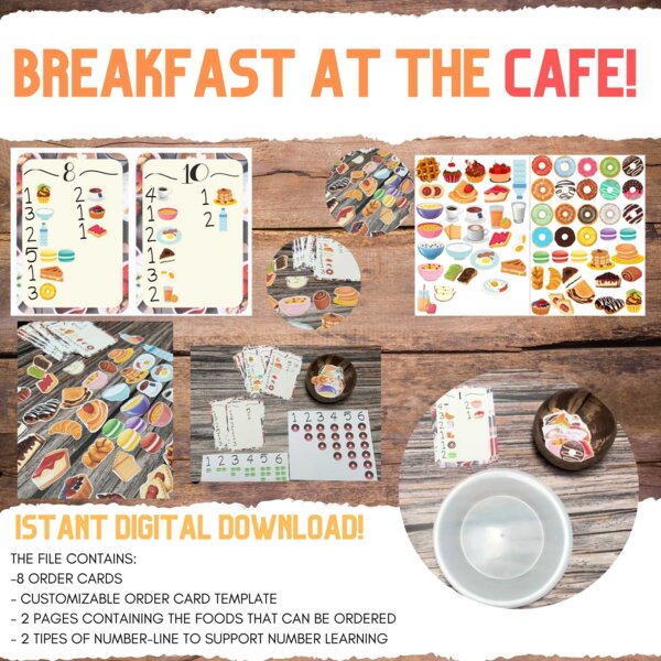 COUNTING FOOD, COLAZIONE AL BAR! numeri e cibo, learning numbers, breakfast game, gioco