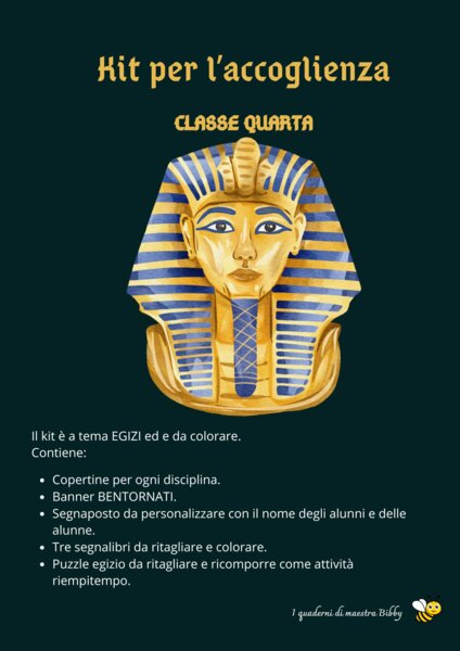 Accoglienza classe quarta- EGIZI