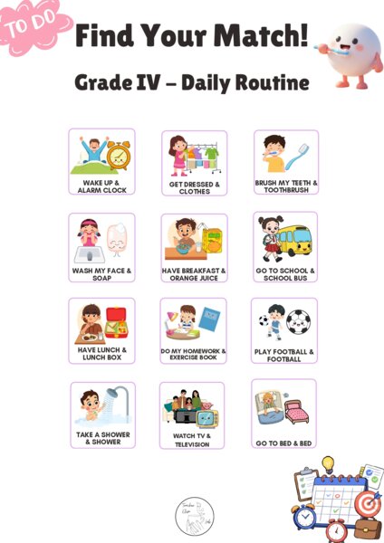Find Your Match! - Grade 4 - Attività per creare coppie