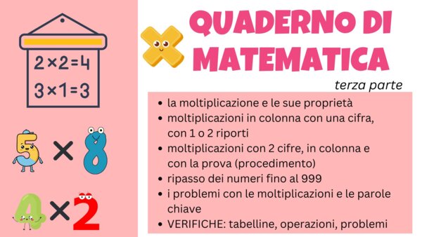 Quaderno MATEMATICA classe terza (TERZA PARTE)