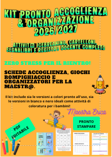 Kit Accoglienza & Organizzazione Scuola Primaria – attività icebreaking e registro docente completo (PDF stampabile)