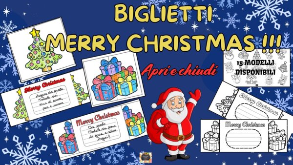 KIT 15 BIGLIETTI MERRY CHRISTMAS - Apri e chiudi -