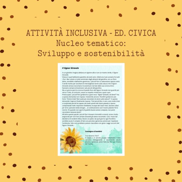 Attività inclusiva - EDUCAZIONE CIVICA - Il Signor Girasole