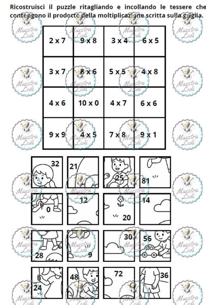 PUZZLE DI TABELLINE