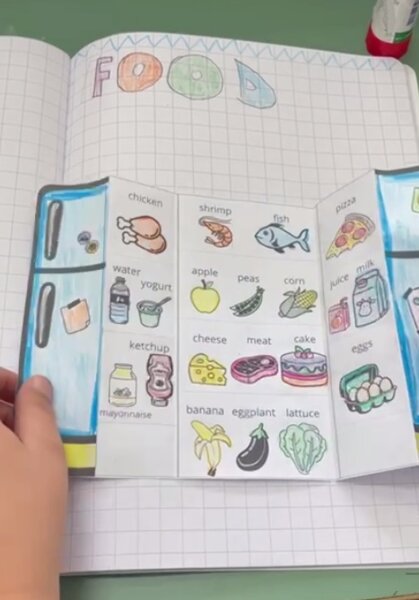 🧊 My English Fridge! 🍎 - Impara il cibo in inglese in modo creativo 🇬🇧✏️