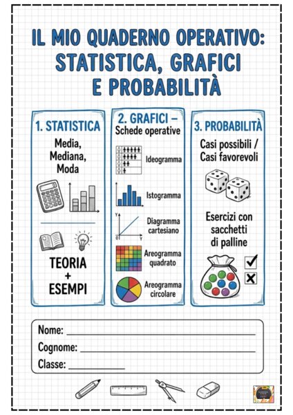 Quaderno operativo di Matematica - Classe 4^ e 5^ - Esercizi e Verifiche su Statistica - Grafici - Probabilità -