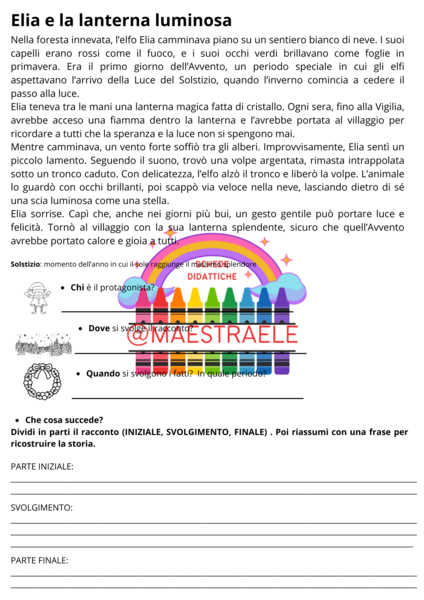 Elia e la lanterna luminosa: racconto di natale