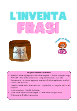 L'Inventa Frasi: gioco per costruire le prime frasi
