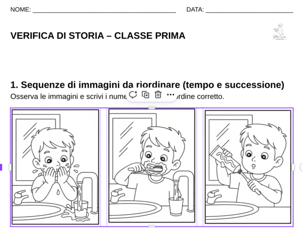 VERIFICA DI STORIA CLASSE PRIMA