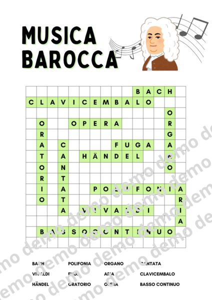 Cruciverba/crucipuzzle musicale-musica barocca.