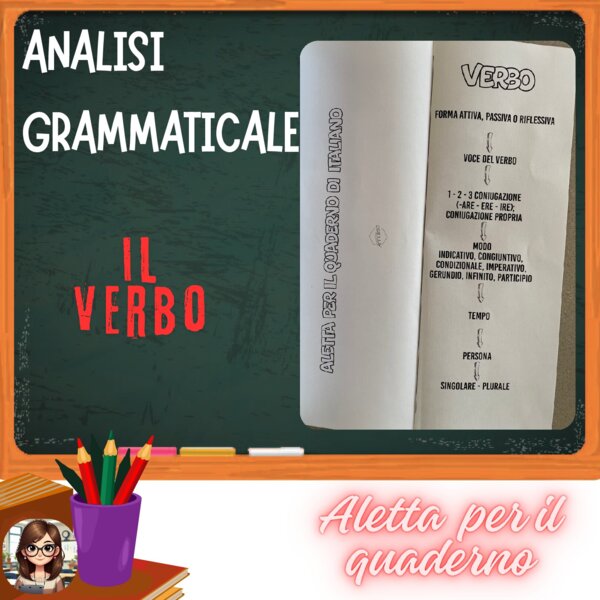 Analisi grammaticale: IL VERBO (aletta per il quaderno)